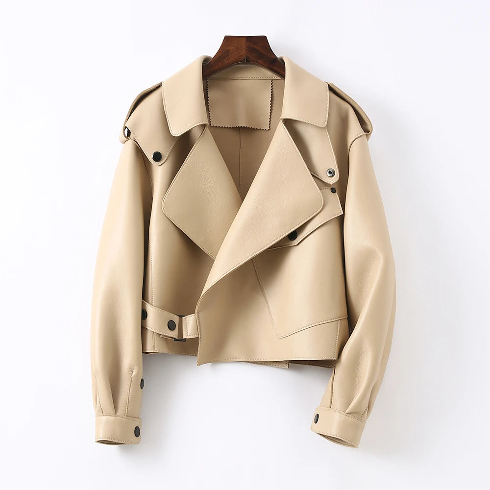 2025 26 Colours Women's Genuine Leather Jacket New Fashion Real Leather Coat Lady Autumn Winter Sheepskin Leather S7547