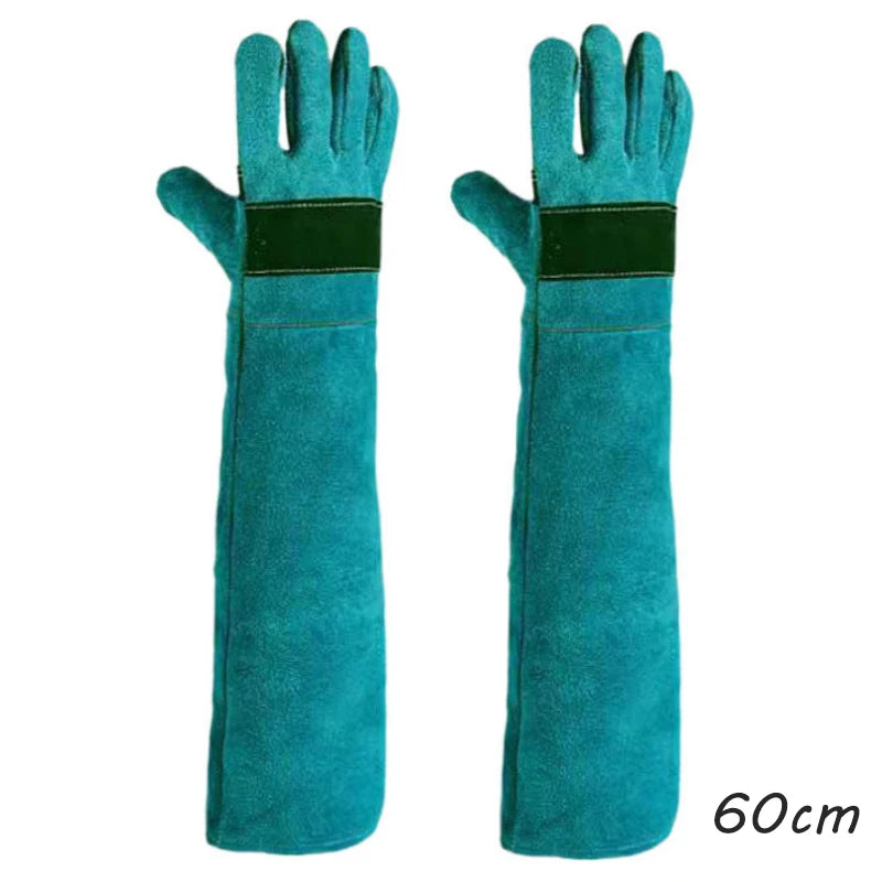Leather Pet Gloves Anti-grasping Anti Bite Protective Cowhide Gloves Cat Dog Gardening Work Gloves Pets Training Handling Gloves