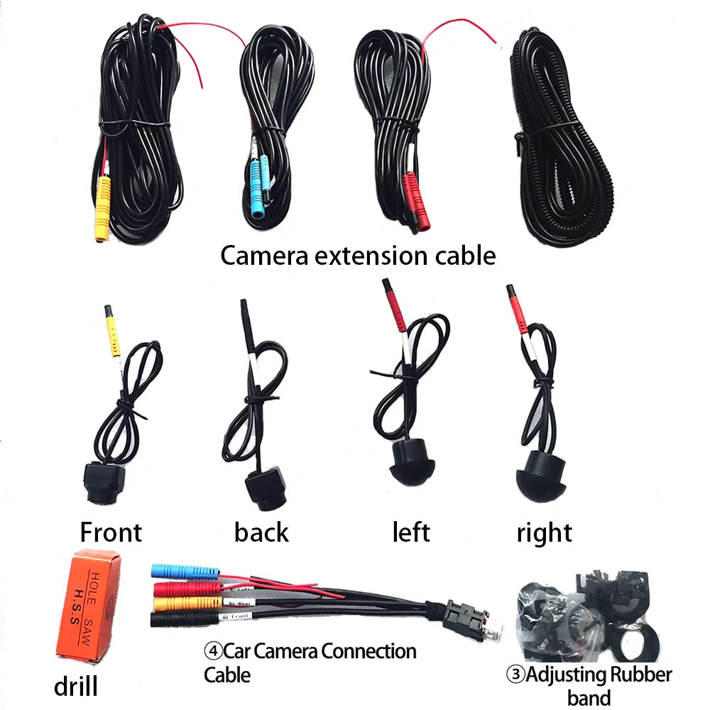 360° Panoramic Camera HD AHD1080p/720p Rear/Front/Left/Right 360 Bird View System 4 Cameras For Universal 360 Car Radio