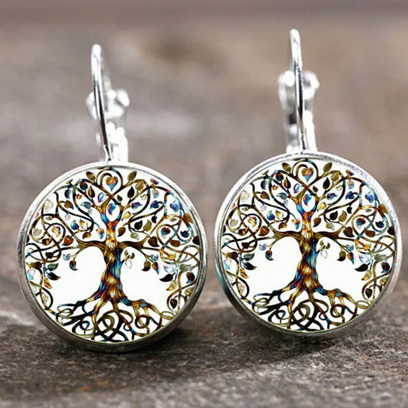 Islamic Muslim Logo Pendant Earrings Glass Convex Charm Pendant Alloy Metal Arabic Religious Jewelry