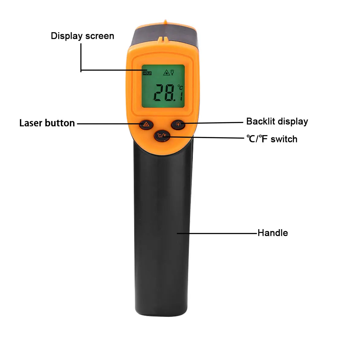 Digital Infrared Thermometer -50~600℃ GM320/GM320S/HW600/HW550 LCD Display Contactless Thermometer Pyrometer IR Laser Point
