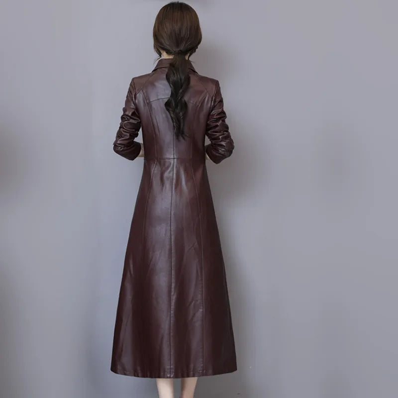 New Women Sheepskin Coat Autumn Winter 2025 Fashion Keep Warm Long Jacket Thicken Sheep Leather Coat Suede Outerwear Female