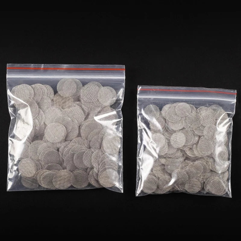 50pcs Smoking Tobacco Metal Filters Pipe Screen Gauze Thickened Multifunctional Hookah Water Pipe Stainless Steel Net Wholesale