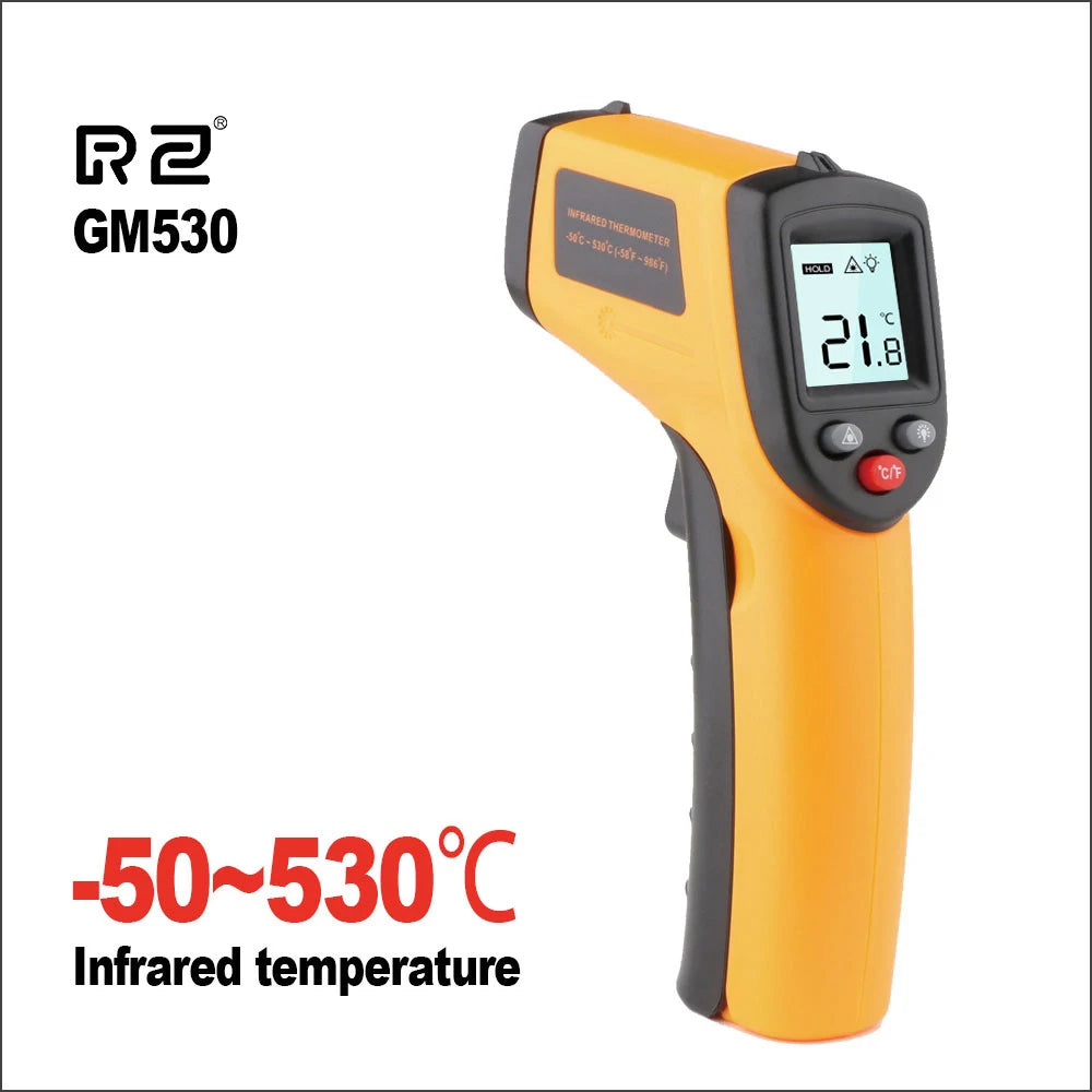 RZ Infrared Thermometer Non-Contact Temperature Meter Gun Handheld Digital LCD Industrial Outdoor Laser Pyrometer IR Thermometer