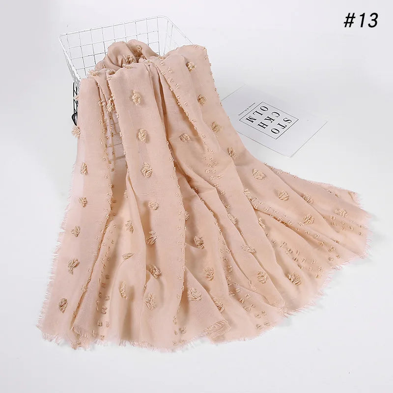 New islamic Hijab Femme Musulman Malaysia Hijabs Flocked Bubble Fashion Scarf Hijab For Muslim Women Stretch Headscarf