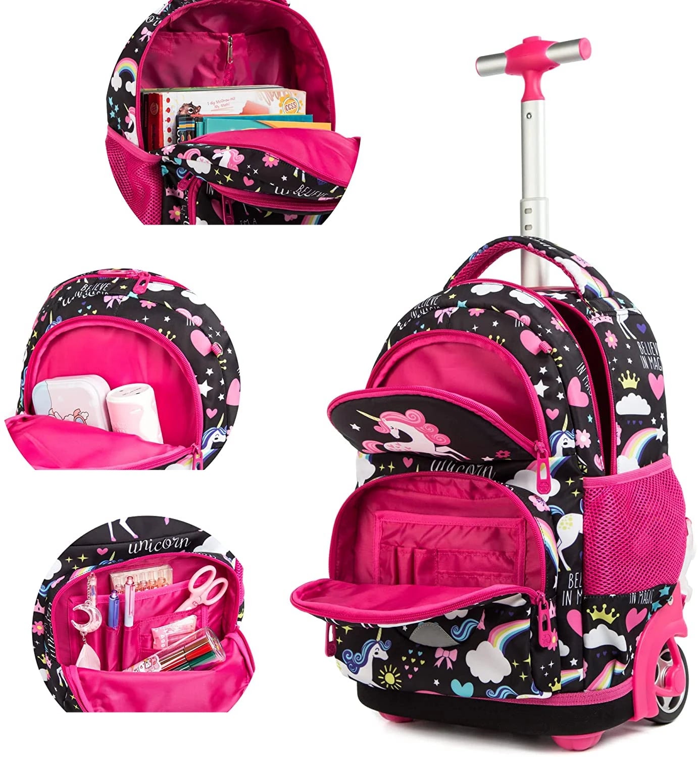 Kids School Rolling Backpack Bag for girls School Trolley Bag for boys Laptop Trolley Backpack Bag Children Rolling luggage Bags