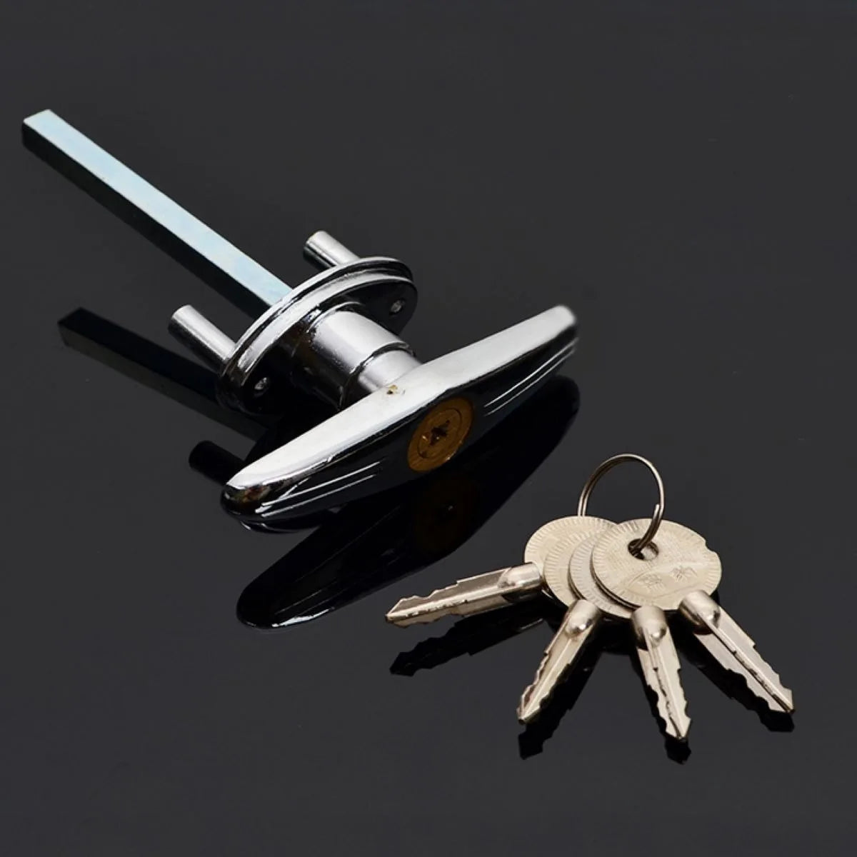 Garage Door Opener T Lock Handle with 2/4 keys Secure For Caravans & Trailers