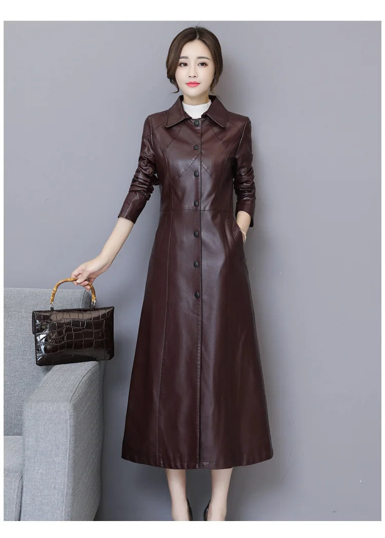 New Women Sheepskin Coat Autumn Winter 2025 Fashion Keep Warm Long Jacket Thicken Sheep Leather Coat Suede Outerwear Female