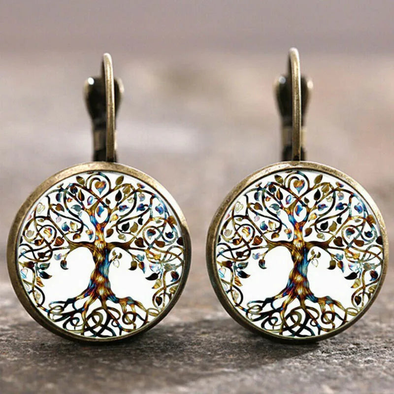 Islamic Muslim Logo Pendant Earrings Glass Convex Charm Pendant Alloy Metal Arabic Religious Jewelry