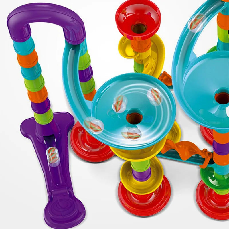 Marble Run Race Track Building Blocks Kids 3D Maze Ball Roll Toy DIY Marble Run Race Coaster SetChristmas Gift