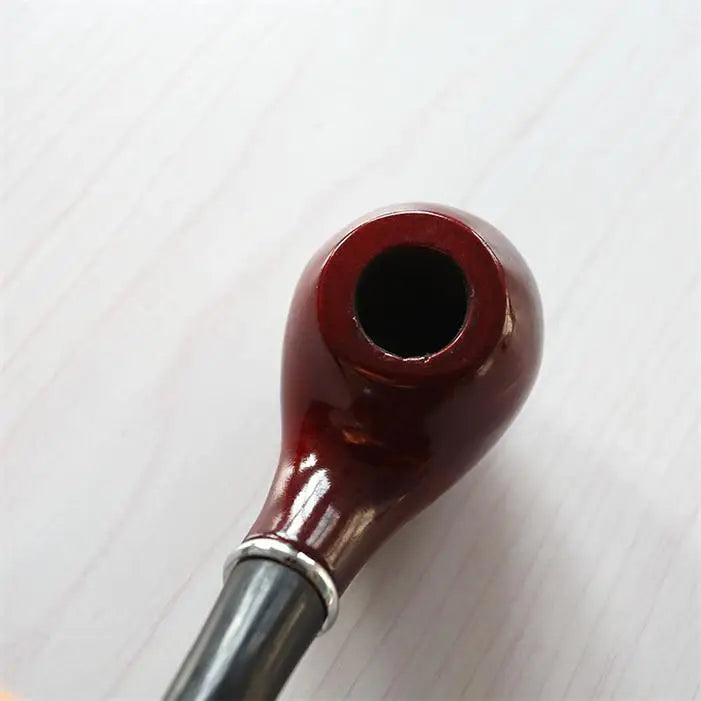 Classic Wood Grain Resin Pipe Chimney Filter Long Smoking Pipes Tobacco Pipe Cigar Gifts Narguile Gift Grinder Smoke Mouthpiece