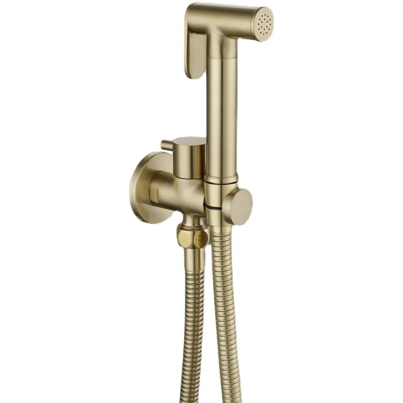 Brass Hand held black Bidet Shower set  Perforating Toilet Jet Cleaner Portable brushed gold and gray Bidet Shower Head BD01