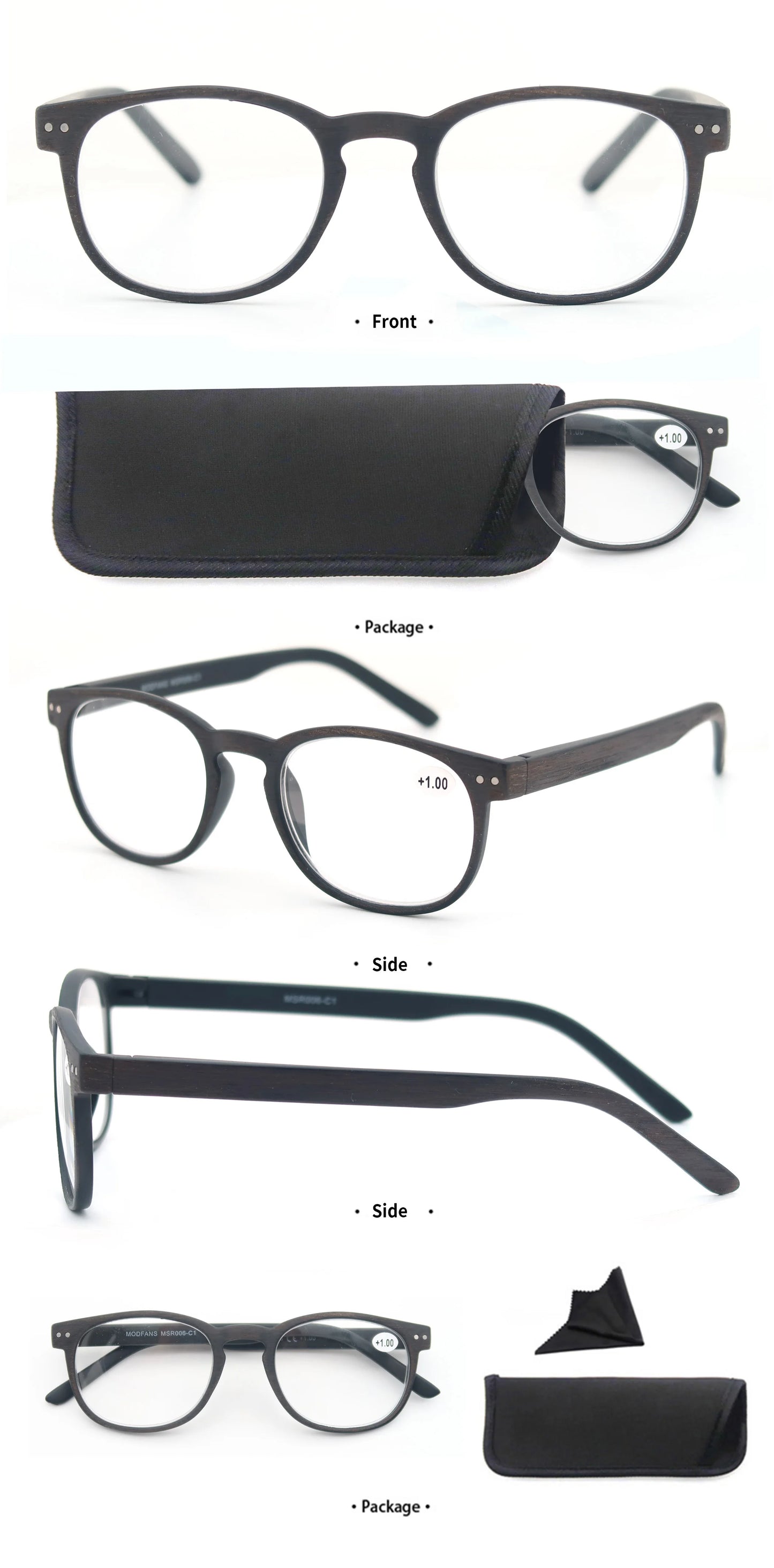 Reading Glasses for Men & Women, Wood-Looked Frame Readers Outdoor Sun Glasses Reading -  Lightweight Spring Hinge Eyegalsses