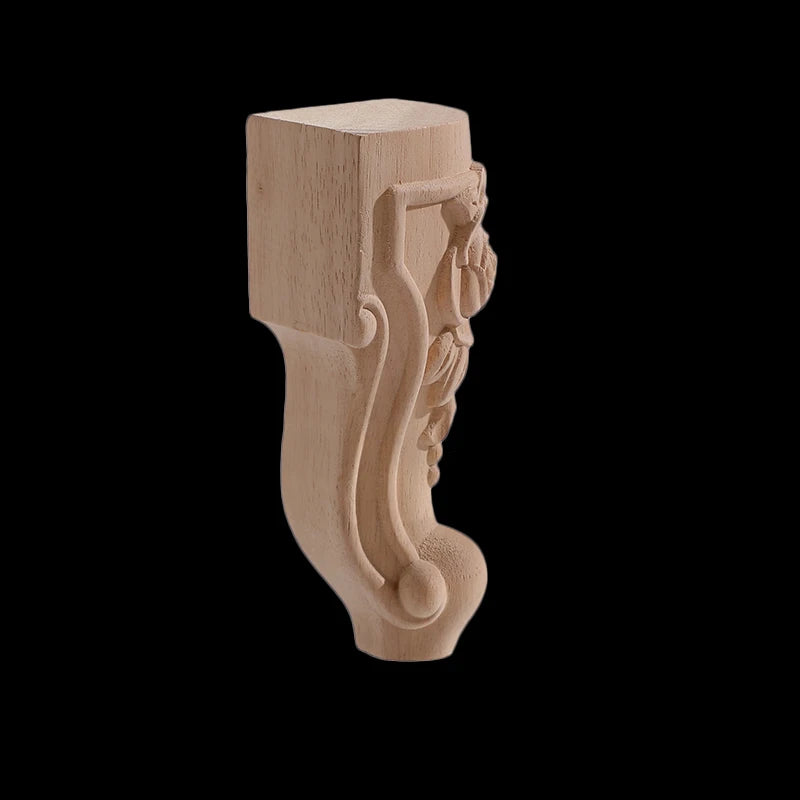 Furniture With Solid Wood Legs Carving Flower Sofa Seat TV Cabinet Feet No Paint Drop Ship Replace Home Decoration Accessories