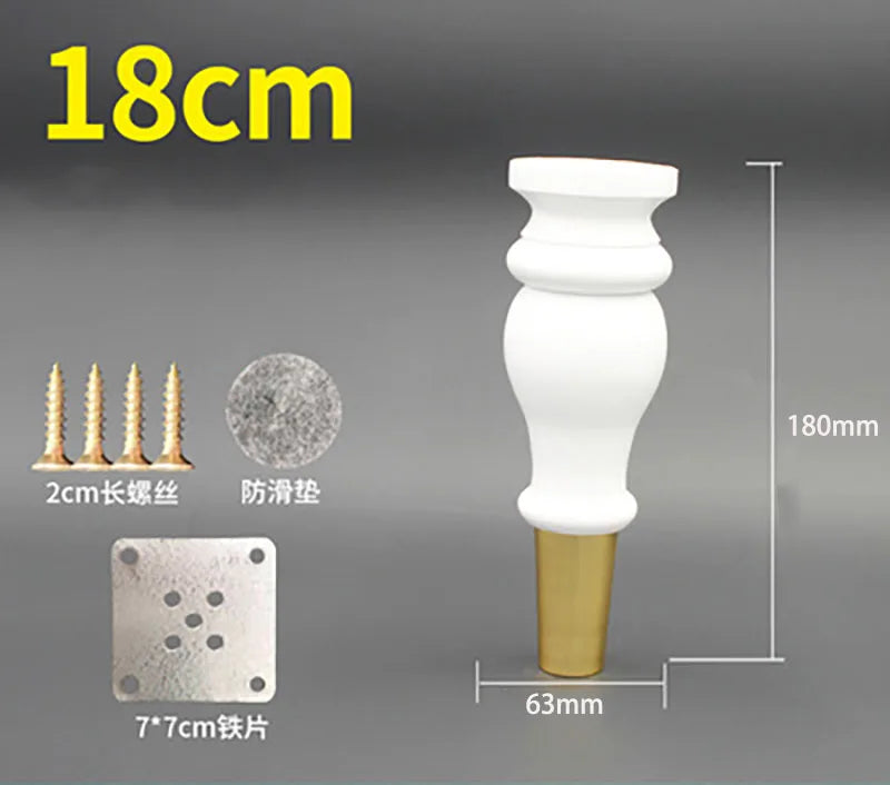 4pcs/lot Wooden Sofa Legs Cabinet Feet with Gold Covers Wardrobe Leg Wood Holder For Furniture TV cabinet Foot Side Table Leg