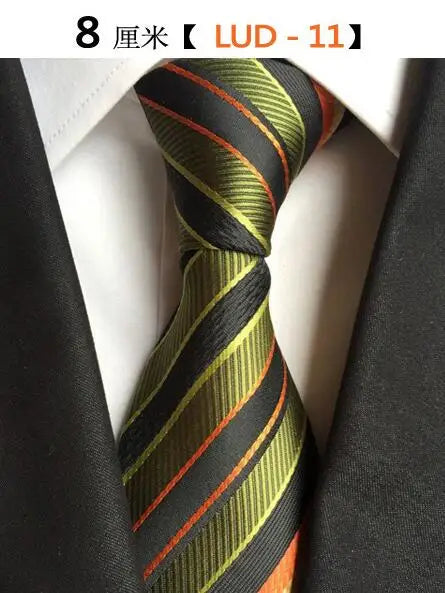 New Classic Silk Men's Ties Neck Ties 8cm Plaid Striped Ties for Men Formal Business Luxury Wedding Party Neckties Gravatas