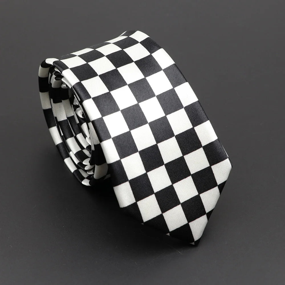 Classic Musical Notes Printed Tie Silky Narrow Neckties Slim Smooth Piano Guitar Necktie Simple Elegant Trendy Unisex Ties Gift