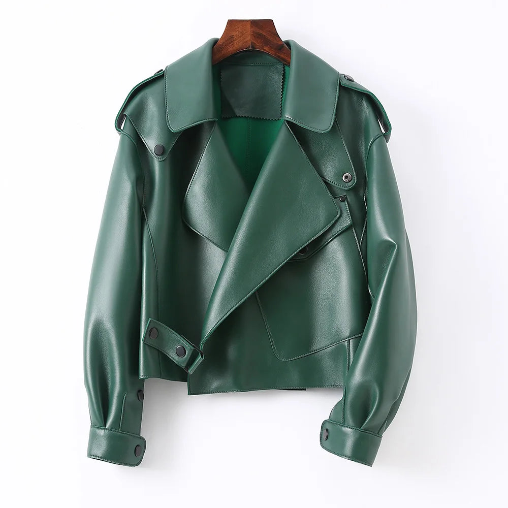 2025 26 Colours Women's Genuine Leather Jacket New Fashion Real Leather Coat Lady Autumn Winter Sheepskin Leather S7547