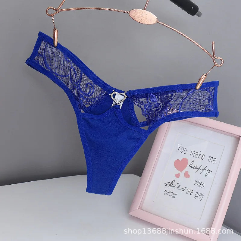 Women's Sexy lingerie Thongs G-string Underwear Panties Briefs Ladies T-back luxury peach heart thong pure cotton lace