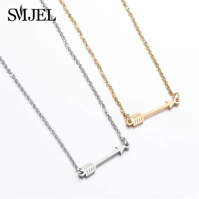 Simple Long Necklace with Arrow Pendant Necklace Jewelry Chain Hip Hop Punk Rock Christmas Gift For Men Women