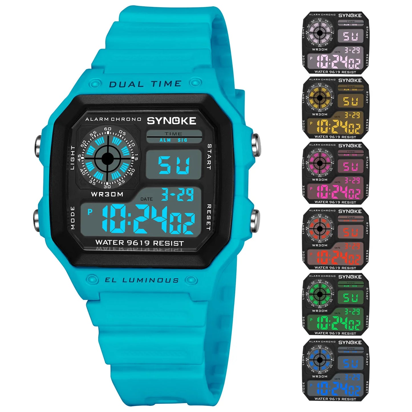 Digital Watches For Men Military Wristwatches Black Sports Watch Men Square LED Male Clock Relogio Masculino