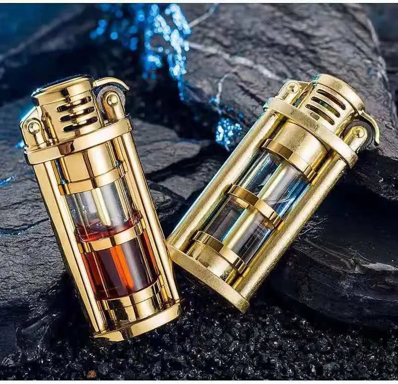 ZORRO Original Retro Metal Grinding Wheel Kerosine Lighter Transparent Fuel Tank Mini Cigarette Lighter Outdoor Survival Lighter