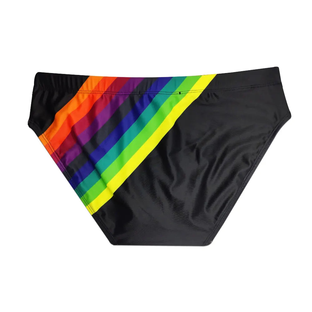 Men's Swim suit Wear Briefs Swimming Push-Up Sexy Bikini Swimsuit Beach Short rainBow Surfing trunks men bathing suit  swimwear