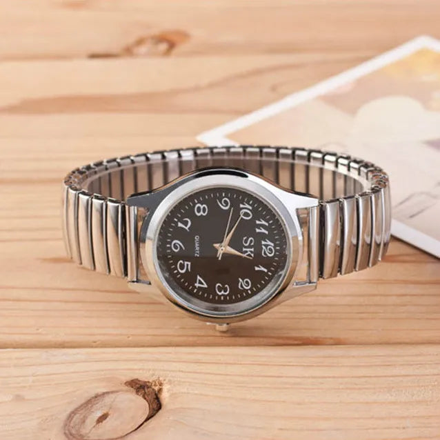 Men Women Fashion Wristwatches Couple Flexible Stretch Band Quartz Watches Man and Ladies Dress Clock Simple Casual Watches