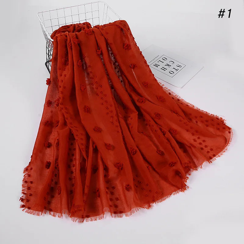 New islamic Hijab Femme Musulman Malaysia Hijabs Flocked Bubble Fashion Scarf Hijab For Muslim Women Stretch Headscarf