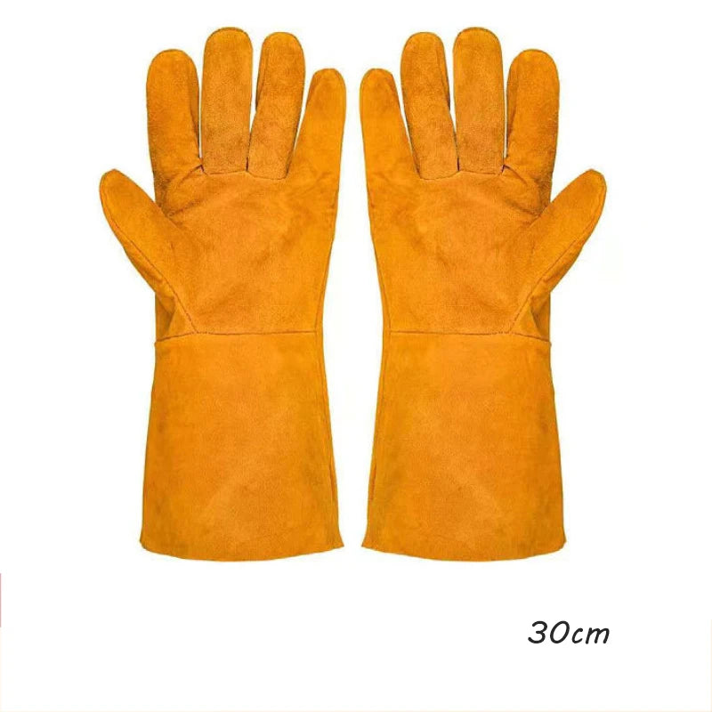 Leather Pet Gloves Anti-grasping Anti Bite Protective Cowhide Gloves Cat Dog Gardening Work Gloves Pets Training Handling Gloves
