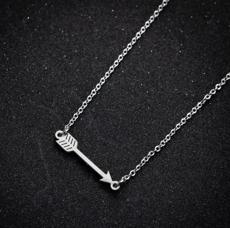 Simple Long Necklace with Arrow Pendant Necklace Jewelry Chain Hip Hop Punk Rock Christmas Gift For Men Women