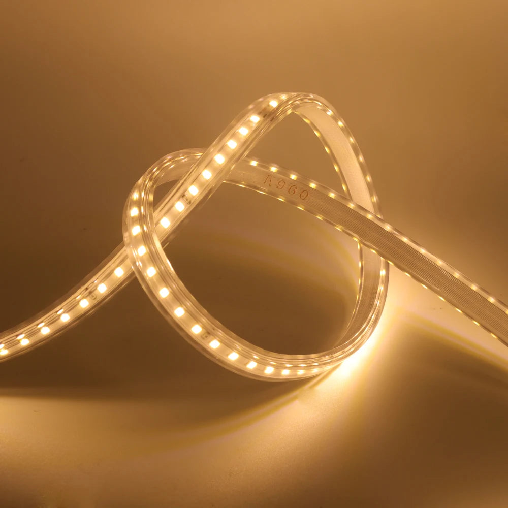 LED Strip Light 220V Flexible LED Tape SMD2835 120 LED Waterproof LED Ribbon with EU Switch Plug for Home Decoration