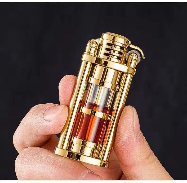 ZORRO Original Retro Metal Grinding Wheel Kerosine Lighter Transparent Fuel Tank Mini Cigarette Lighter Outdoor Survival Lighter
