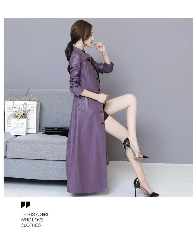 New Women Sheepskin Coat Autumn Winter 2025 Fashion Keep Warm Long Jacket Thicken Sheep Leather Coat Suede Outerwear Female
