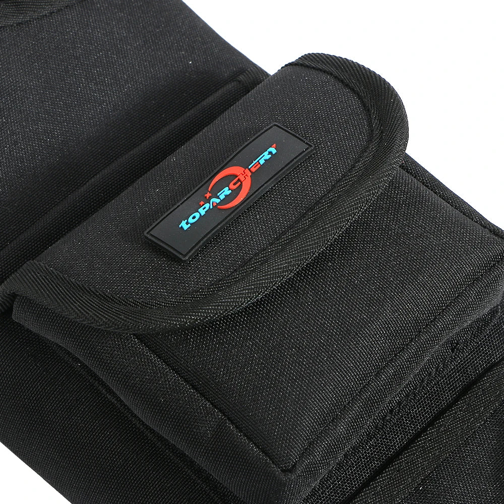 Toparchery Portable Black Outdoor Archery Quiver Shoulder Back Arrows Holder Bag Pocket Sports Pouch Sack for Hunting Game