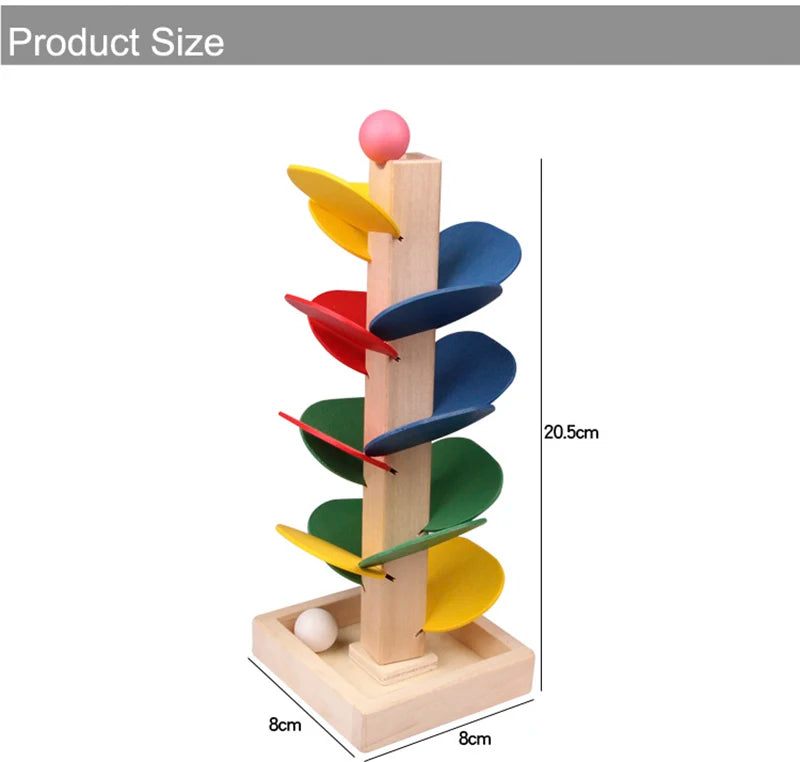 Mini Colorful Tree Marble Ball Run Track Building Blocks Kids Wooden Toys Montessori Learning Educational Toys for Children