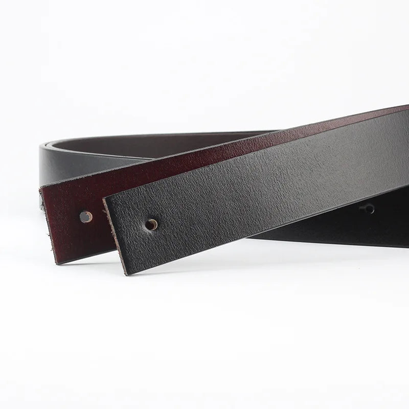 Men's Genuine Cowhide Leather Belt without Buckle DIY Belt Accessories High Quality Wild Belts