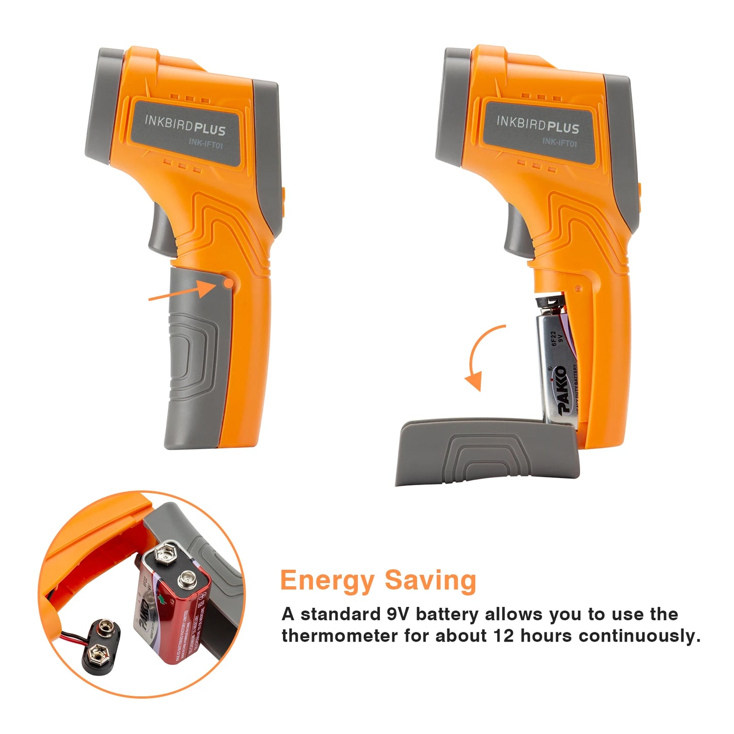 Inkbird INK-IFT01 Laser Infrared Thermometer Non-Contact Digital Temperature Gun Instant Read Thermometer for Industrial&Kitchen