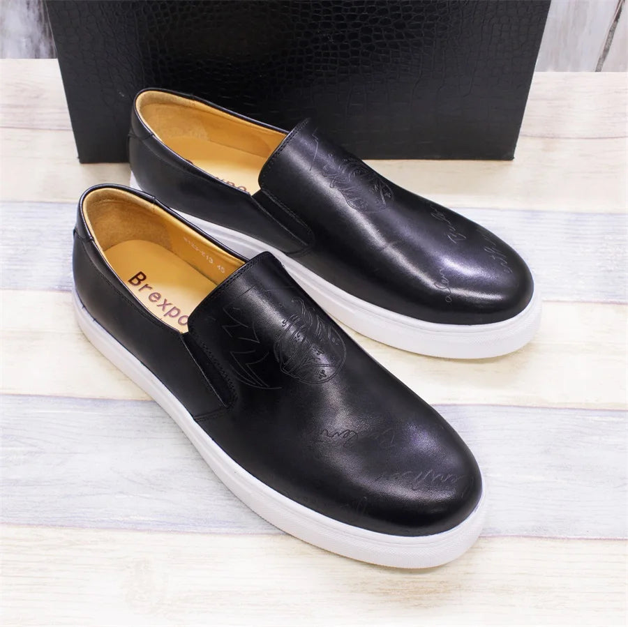 Genuine Leather Casual Men's Shoes High-grade Handmade Fashion Comfortable Leather Shoes Daily Dating Loafers Formal Party Shoes