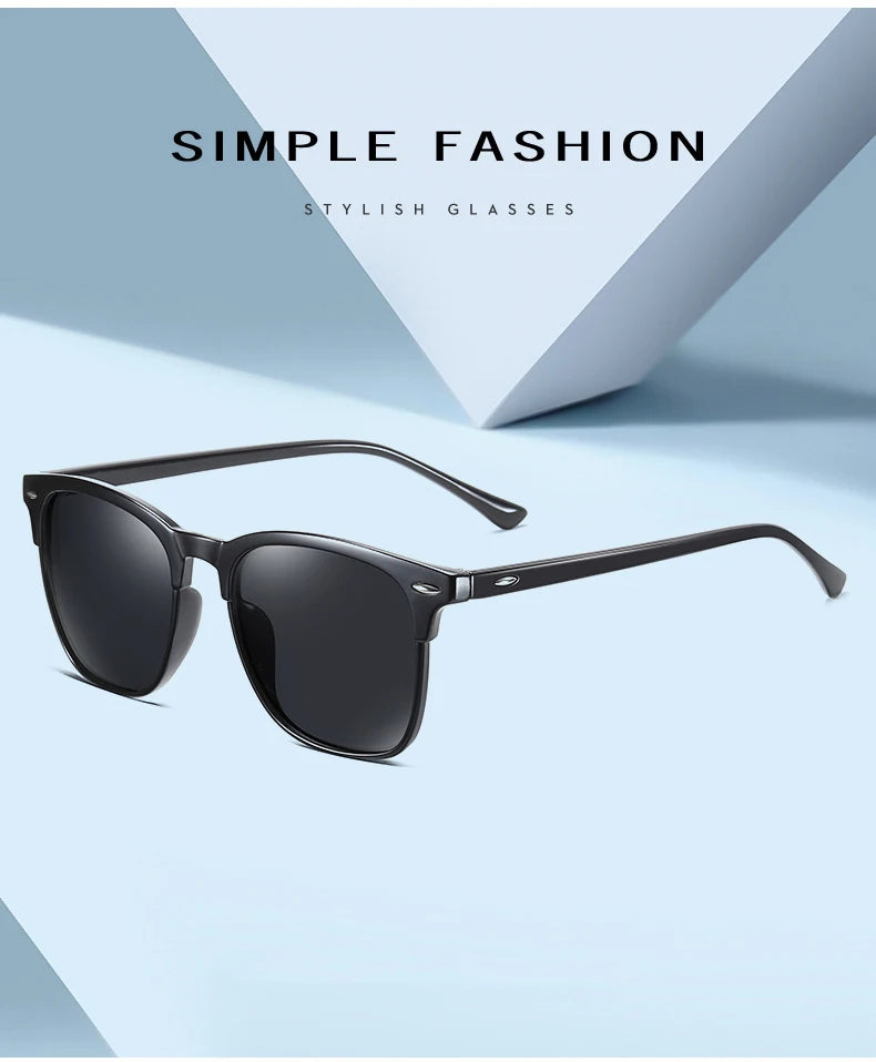 Vintage Polarized Sunglasses Men Women Brand Design Eye Sun Glasses Semi Rimless Classic  Shades Oculos De Sol UV400