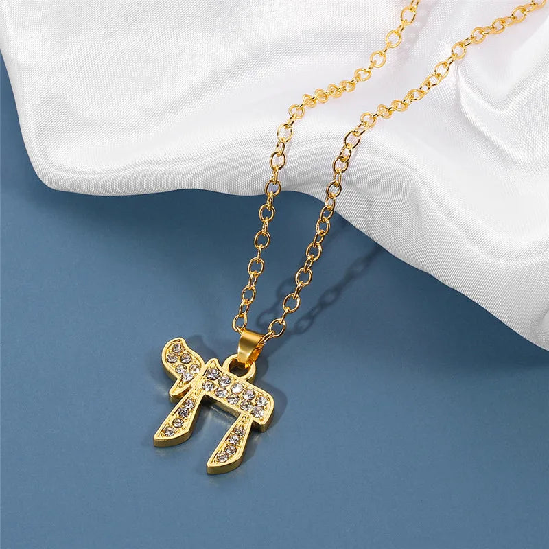 Men Women Necklace Egyptian Chai Symbol Chain Pendant High Quality Fashion Judaica Jewish Religious Jewelry Necklace