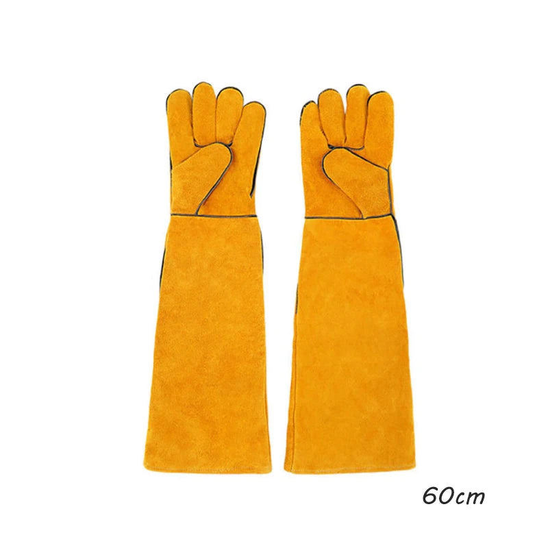 Leather Pet Gloves Anti-grasping Anti Bite Protective Cowhide Gloves Cat Dog Gardening Work Gloves Pets Training Handling Gloves