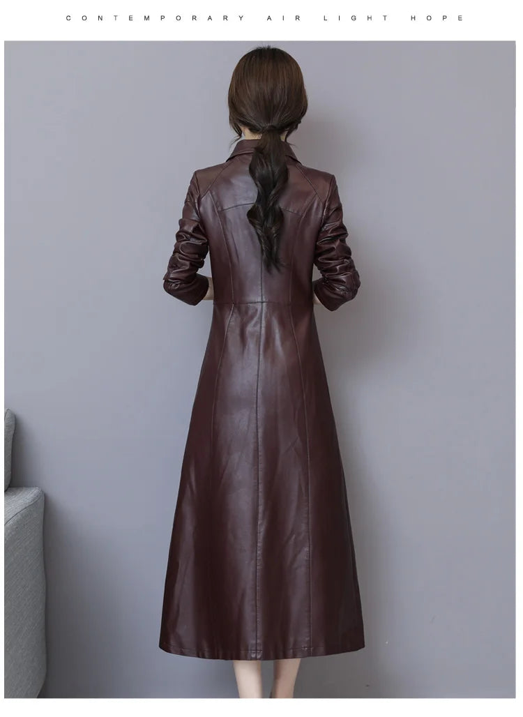 New Women Sheepskin Coat Autumn Winter 2025 Fashion Keep Warm Long Jacket Thicken Sheep Leather Coat Suede Outerwear Female