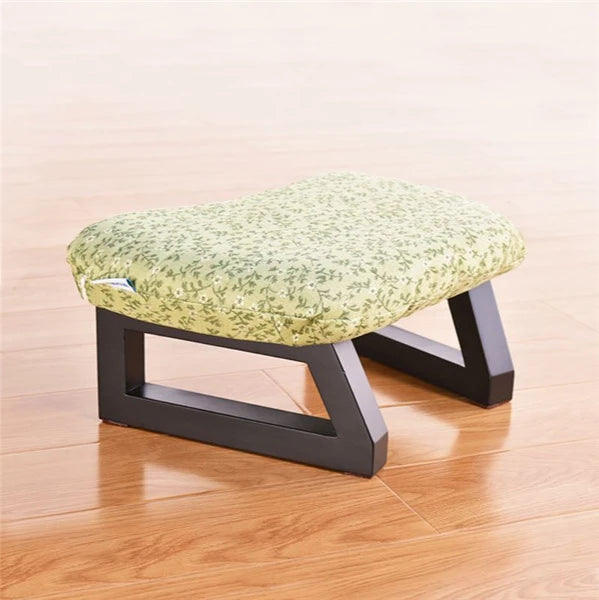 Meditation Bench and Cushion Set with Removable Fabric Cover, Handcrafted Stool, Yoga and Wellness, Meditation