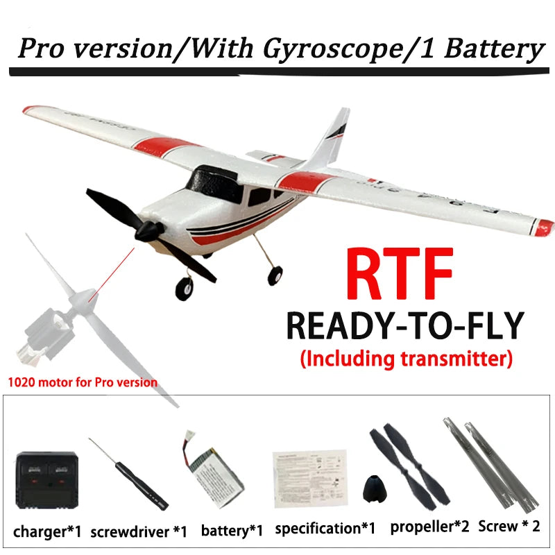 2022 Newest F949 Pro version 2.4G 3Ch RC Airplane 3D/6G Fixed Wing Plane CESSNA182 Outdoor Toys  RTF With Gyroscope 1020 motor