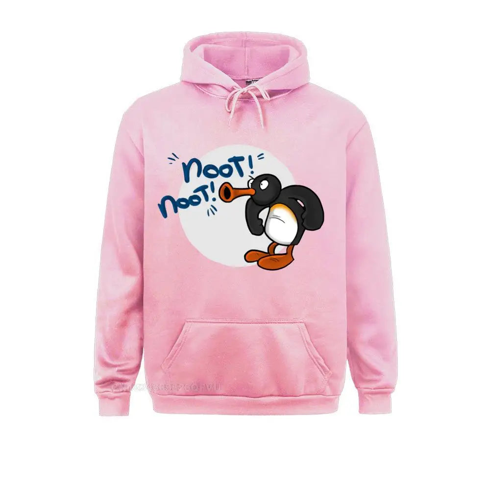 Noot Noot Pingu Hoodies Men Cotton Funny Hoodie Round Collar Penguin Meme Funny Cartoon Tees Clothes Printing