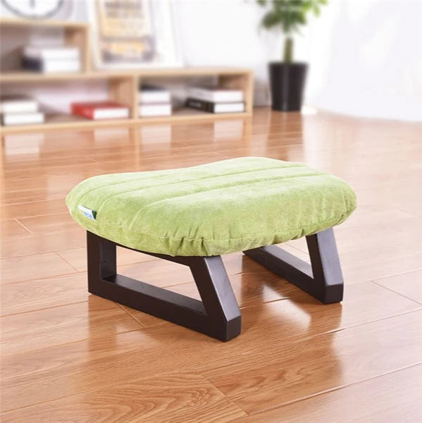 Meditation Bench and Cushion Set with Removable Fabric Cover, Handcrafted Stool, Yoga and Wellness, Meditation