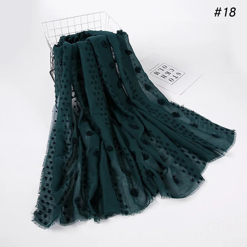 New islamic Hijab Femme Musulman Malaysia Hijabs Flocked Bubble Fashion Scarf Hijab For Muslim Women Stretch Headscarf