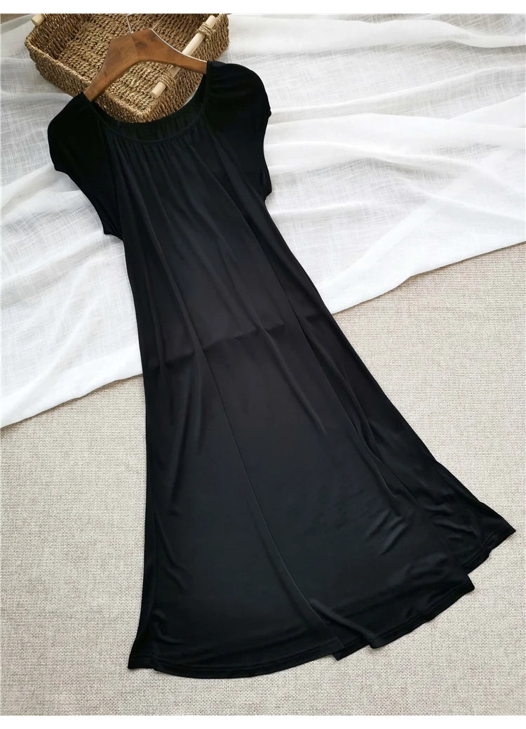 50% Pure Silk Nighties for Women Sleeping Dress Long Nightgown Nighty for Ladies Loose Plus Size Home Wear Summer