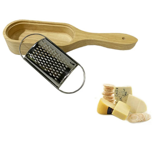 Kitchen Wooden Cheese Grater Storage Box Hand Cheese Cutter Tools